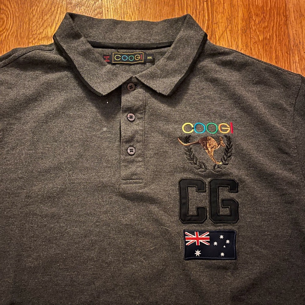 COOGI Charcoal Polo with Embroidered Accents